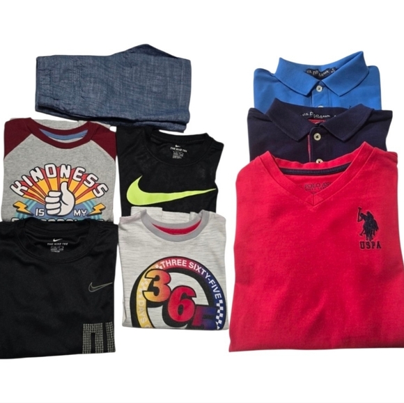 Nike Other - Bundle Boys Size 6 Nike/Garanimals Graphic T-Shirt With Shorts/ 6-7 Polo Shirts